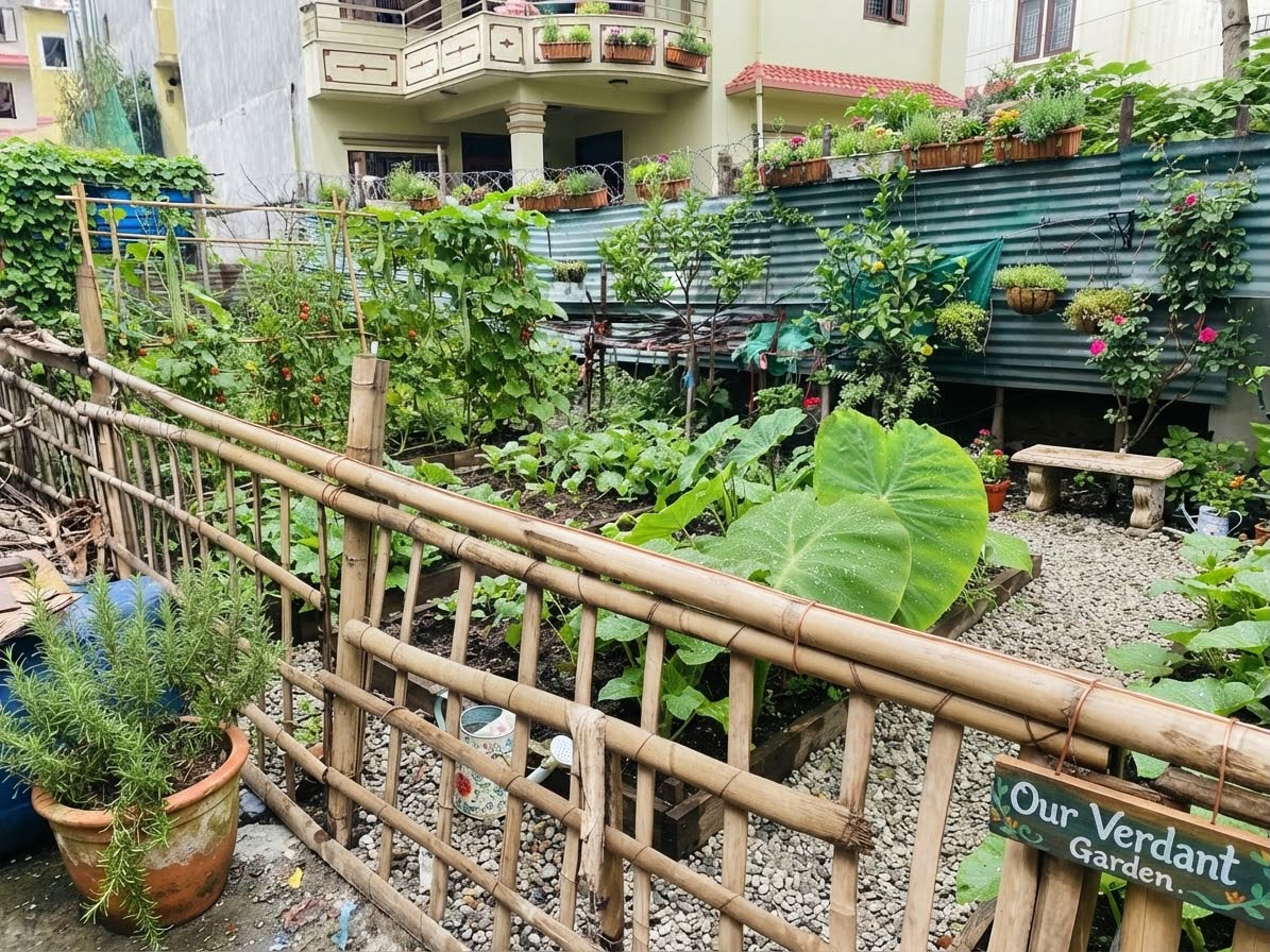 Organic kitchen garden at sanctuary